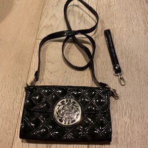 Steve Madden Black Patent Handbag/Wristlet